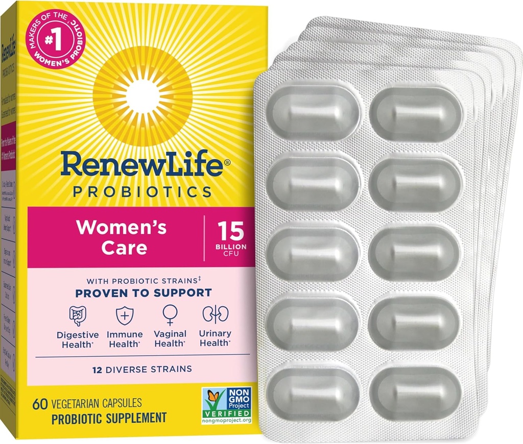 Yeni Yaşam Kadın Probiyotik Capsules, Destekler Vaginal, Urinary, Digestive and Immune Health, L. Rhamnosus GG, Dairy, Soy ve glutensiz, 15 Milyar CFU, 60 Count
