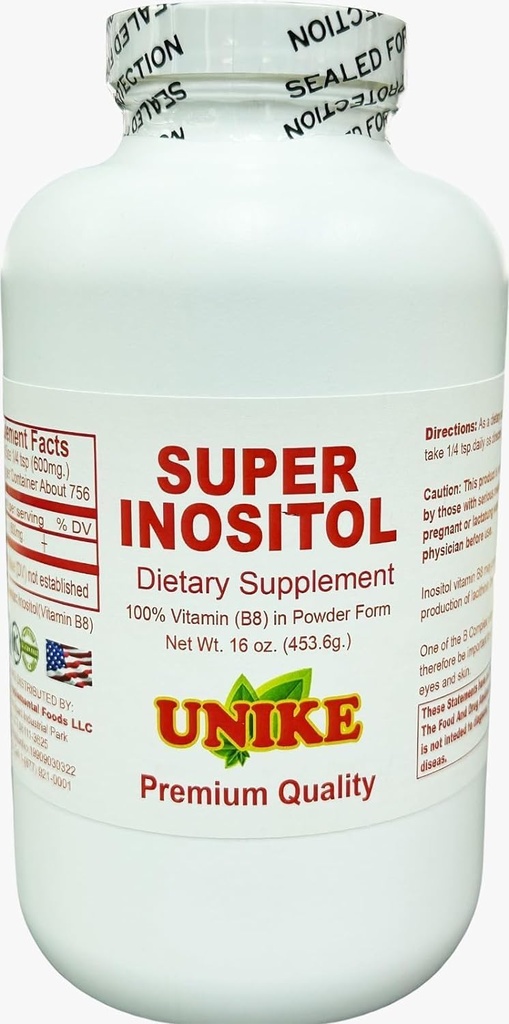 Super Inositol Diyetary Supplement|Inositol (Vitamin B8) Hormonal Denge için Toz, Fertness ve Ovarian Support / Gluten Free, Vegan 16 Oz (Pack of 1)