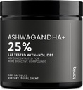 Toniiq Ashwagandha – 40:1 Συμπυκνωμένο εκχύλισμα – 25% Withanolides – Άγρια Συγκομιδή στην Ινδία – Εξαιρετικά βιοδιαθέσιμη με Μαύρο Πιπέρι – Τρίτου μέρους δοκιμαστεί – 120 κάψουλες - 1.300mg ανά Σερβίρισμα