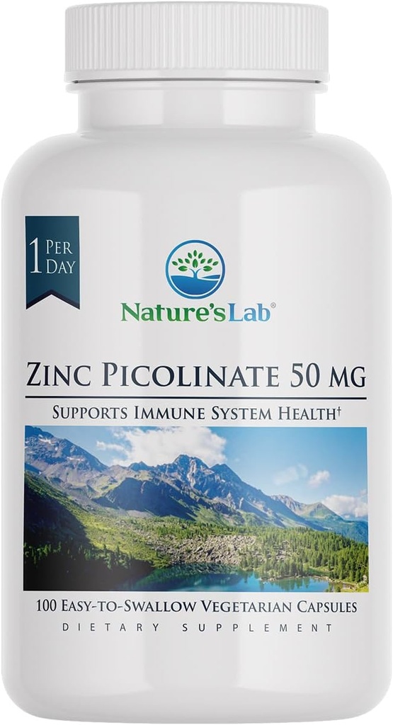 Εργαστήριο της φύσης Ψευδάργυρος Picolinate 50mg - Εξαιρετικά απορροφήσιμο συμπλήρωμα ψευδάργυρου – 100 κάψουλες (3 Μήνες προσφοράς)