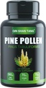 Pine Pollen Supplement wtih Ginger Root ve Vitamin C,% 99 Cracked Hücre Duvar,120 Veggie Capsules,Focus & Immune Kadınlar ve Erkekler için İyileştirme