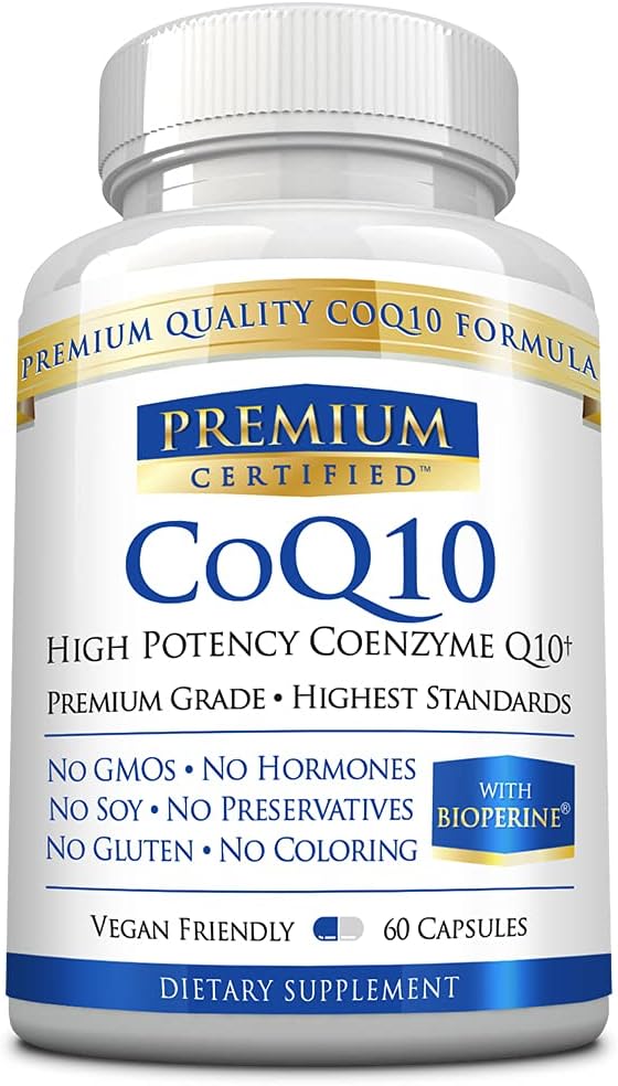 CoQ10 - Coenzyme Q10 300 mg with MCT Oil and Piperine - Hızlı Aborpsiyon - Antioksi Seviyeleri artırmak, Enerjiyi geliştirmek, Destek Cardio ve Fertness - 60 Capsules - Vegan Dostu Dostu Dostu Dostu