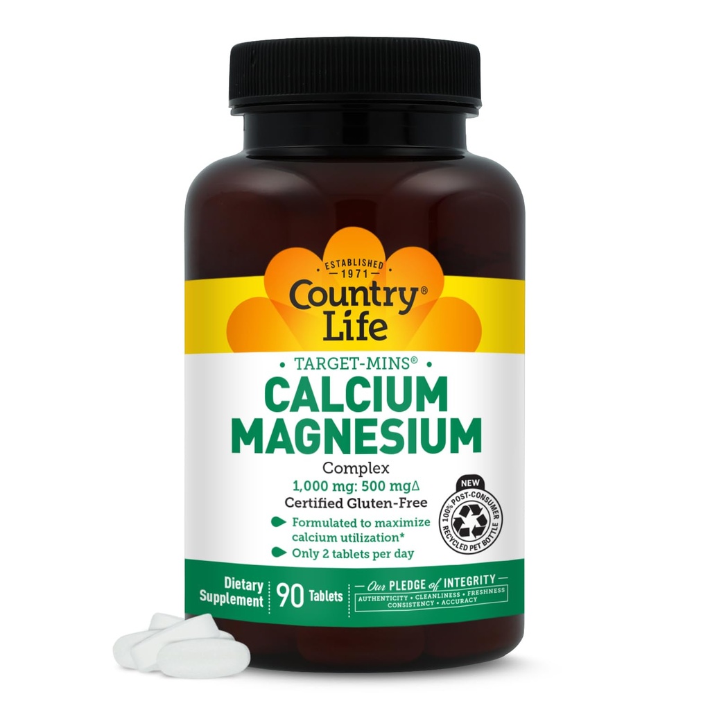 Ülke Yaşam Hedefi-Minsül Magnezyum Kompleksi 1000 mg/500 mg, 90 Tablet, sertifikalı Gluten Free, sertifikalı Vegan, Onaylanmamış Non-GMO TY