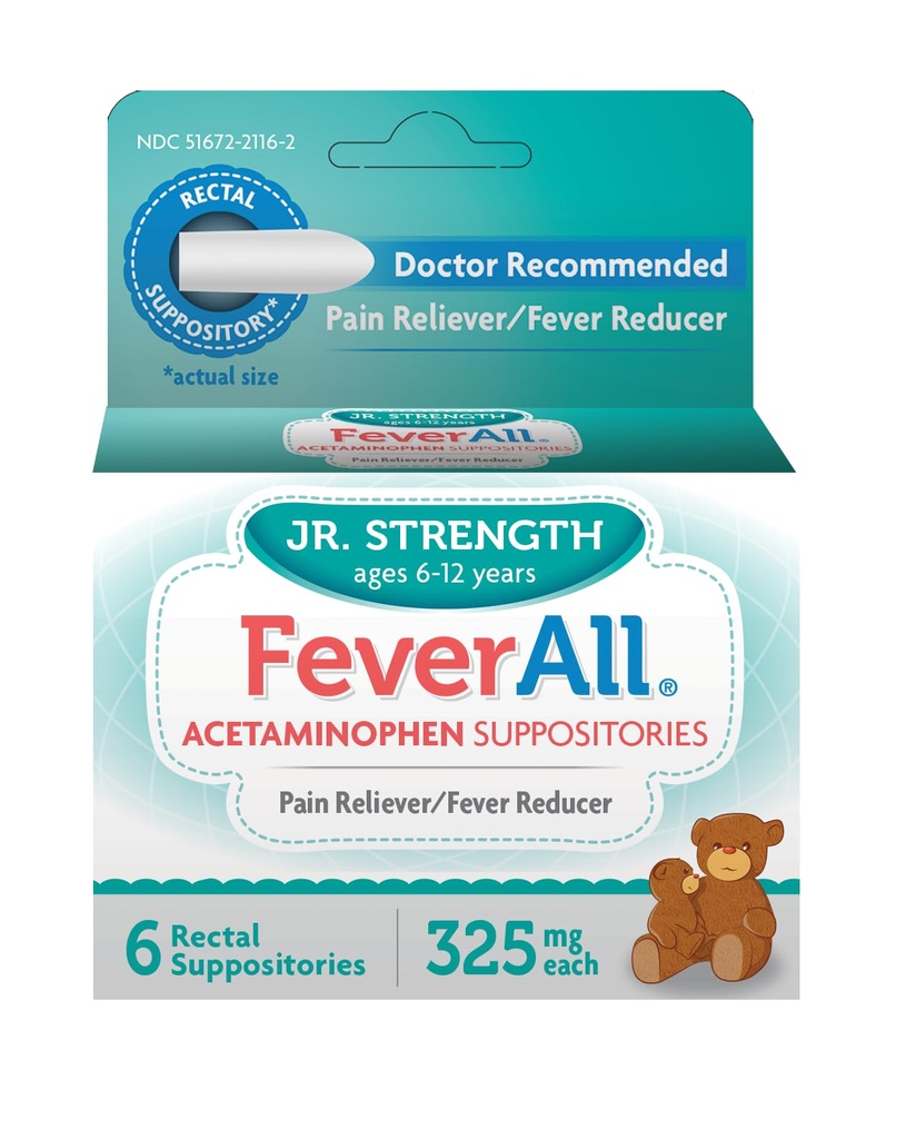 Titall Çocuklar Acetaminophen Suppositories 6 Rectal Suppositories 325 mg Her Ağrı Reliever/Fever Tools. Paraben Free, Yapay Renkler veya Diğer Öngörücüler. 6-12 Yıl