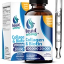 Sıvı Collagen ve Biotin, 2 Fl. Oz, Kadınlar için Ultra-Strength Collagen Supplements, Third-Party Tested Biotin for Hair Growth Women, Nails, and Skin Vitamins B7 Collageno Fla - Vanilla Flavor