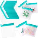 24 Hesaplar Seyahat Pill Packets Pill Pouch Bag Reusable Cookinged Medicine Bag Set Self Wear Clear Plastik Tıp Organizer with Slide Lock Pazartesi to Pazar Pill Baggies for Pills Small Elements Storage