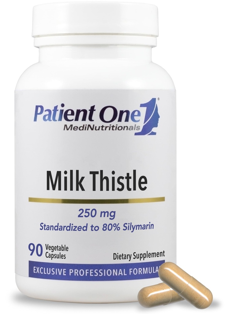 Patient One Milk Thistle Extract 250mg | Supplement to Support Healthy Liver Function* | Standardized to 80% Silymarin | 90 Capsules