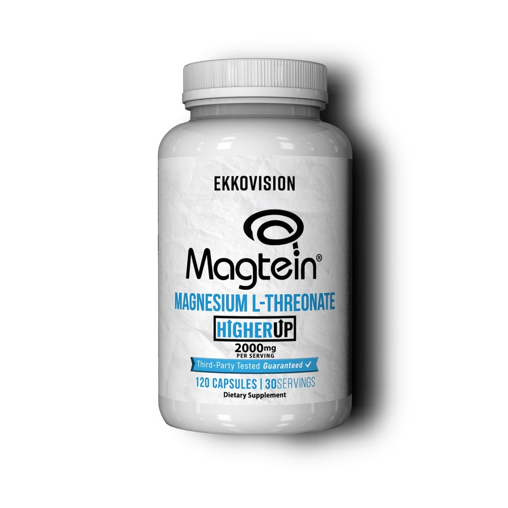 Ekkovision Magtein Magnezyum L-Threonate, Memory & Cognitive Function Support, Magnezyum Supplement with Essential Minerals for Men & Women, 2000 MG Per Service, 120 Easy-to-Sw Capsules