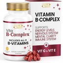 SIFY N, VitaBComplex ile C ve E, B Kompleksi Kadınlar ve Erkekler için B Kompleks Vitaminleri, VIT B1, B2, B3, B5, B6, B8, B9, B12, Super B Softgels - 60 CT