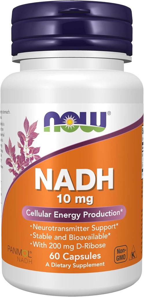 Şimdi Tamamlar, NADH (Redük Nicotinamid Adenine Dinüotide) 200 mg D-Ribose, 60 Veg Capsules