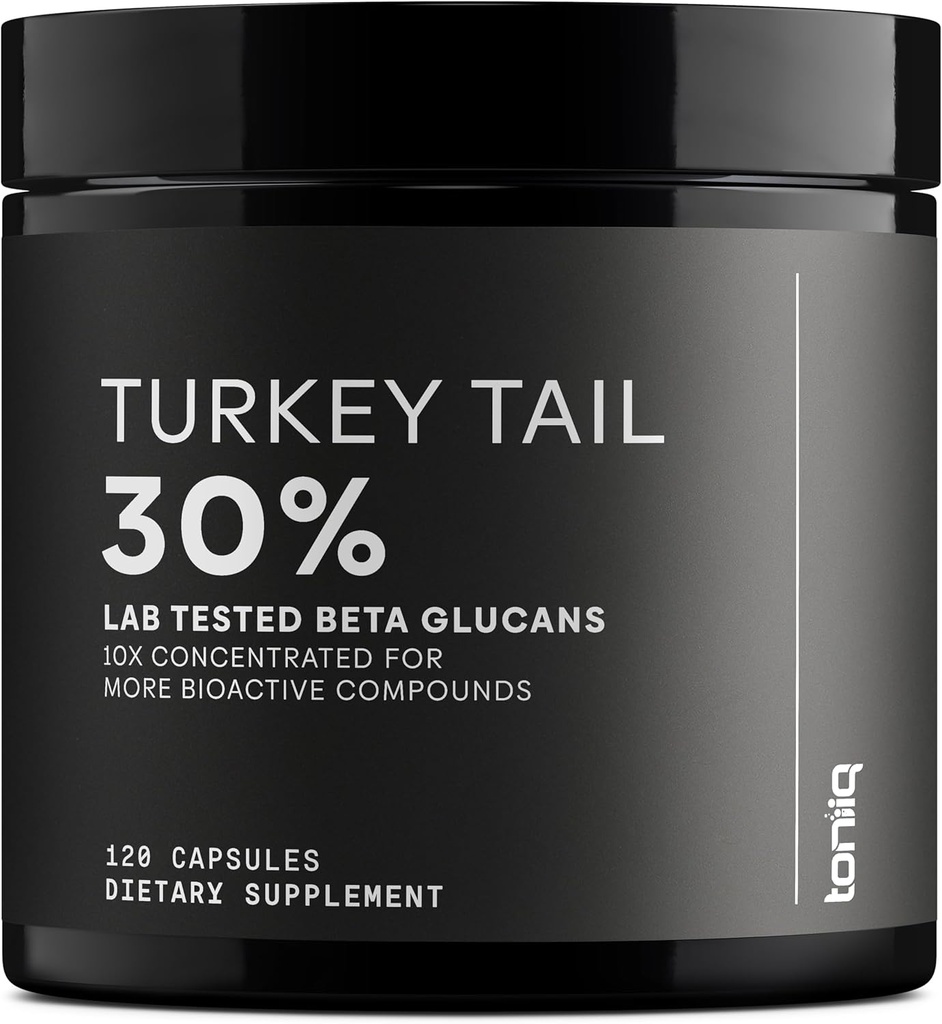 Κάψουλες μανιταριών ουράς Τουρκίας - Ultra High Potency 10:1 Extract with 30% Beta Glucans - Εξαιρετικά συμπυκνωμένα - Third-party Lab Tested - 120 Caps
