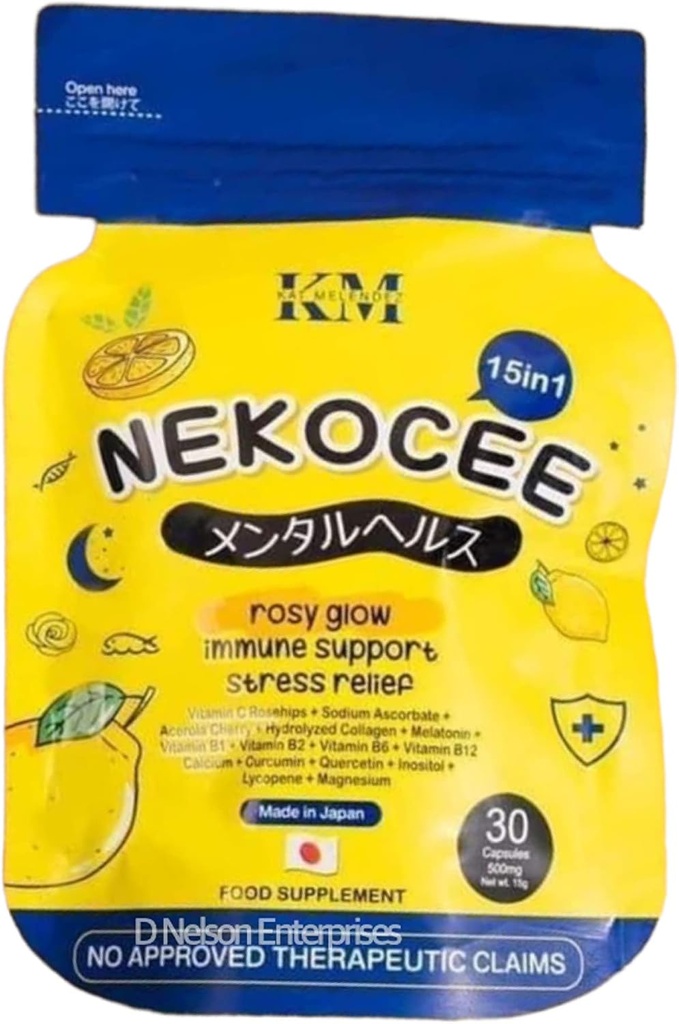 Herskin NEKOCEE 15, Kat Melendez, Rosy Glow Food Supplement, 30 Capsules