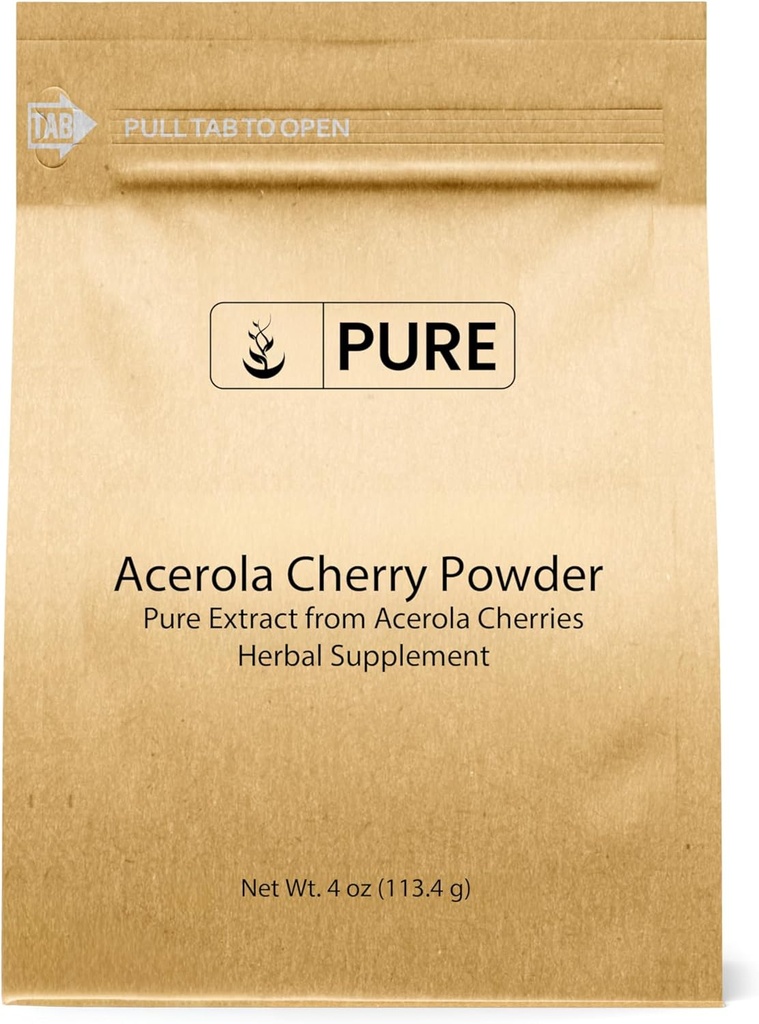 Saf Original Malzemeler Acerola Cherry Toz 4oz Non-GMO, Gluten Free, Eco-Friendly Ambalaj
