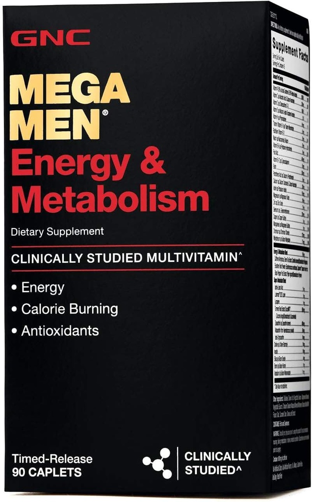 GNC Mega Men Energy & Metabolism Multivitamin | Artan Enerji, Metabolism ve Calorie Comb | 90 Kont