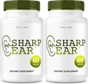 rize labs Sharp Ear Capsules, Sharp Ear Hills για την καθαρή ακοή, Sharp Ear Supplement για την αποκατάσταση της υγείας ακοής, Sharp Ear Advanced Formula Maximum Strength (120 Caps) (Συσκευασία του 2)