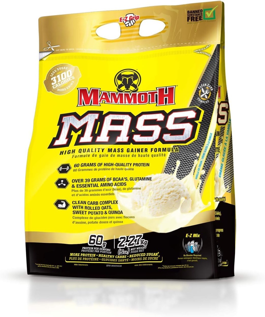 Inter-Active Beslenme Mammoth Mass Supplement, 5 lbs, Vanilla FID15319