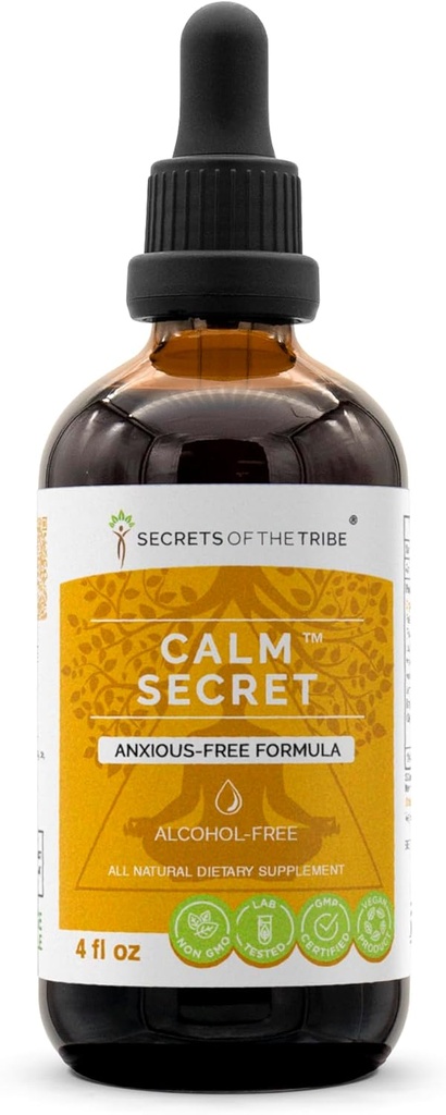 Kabilenin Sırları - Calm Secret, Herbal Supplement Drops Alkol Özgür Sıvı Ekstraksiyon, Anxious-Free Formula (4 fl oz)