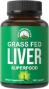 Peak Performance Grass Fed Desiccated Beef Liver Supplement 180 Capsules of Grassfedr Superfood Pills Contains Natural Iron, Vitamins, replicas. Immune Support için Büyük