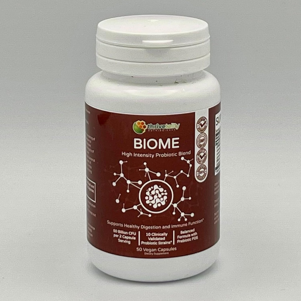 BIOME High Intensity Probiyotik Meeting by Thrivet | #1 Doktor Formulated | Klinik olarak Proven | 10 Geçerli Strains + Prebiyotik | 50 Milyar CFU | Digestive & Immune Support