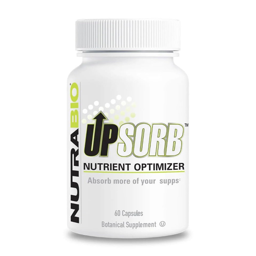 NutraBio UpSorb - BioPerine συμπλήρωμα- θρεπτική βιοδιαθεσιμότητα Ενισχυτής με εκχύλισμα μαύρου πιπεριού - 60 κάψουλες λαχανικών
