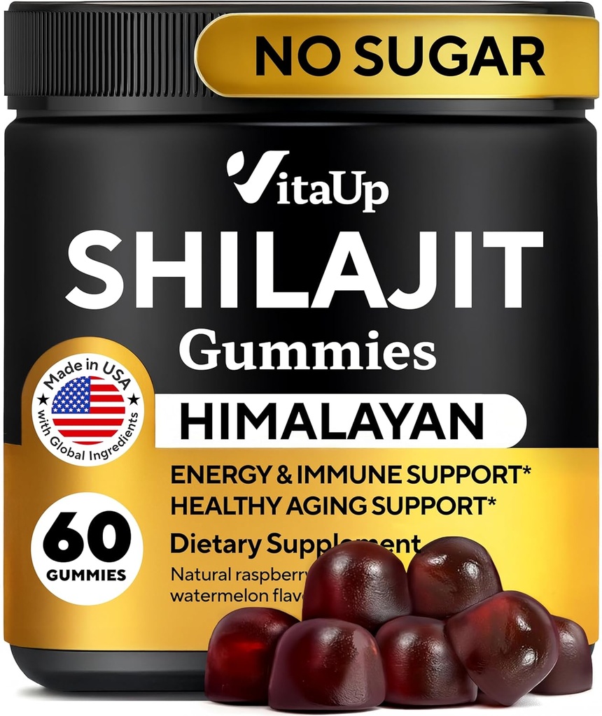 Himalaya Shilajit Gummies for Men & Women - Pure Shilajit for Men Gummies - Sugar Free Gummy Supplements with Fulvic Acid - Health Aging, Immune & Energy Support - 60 Count