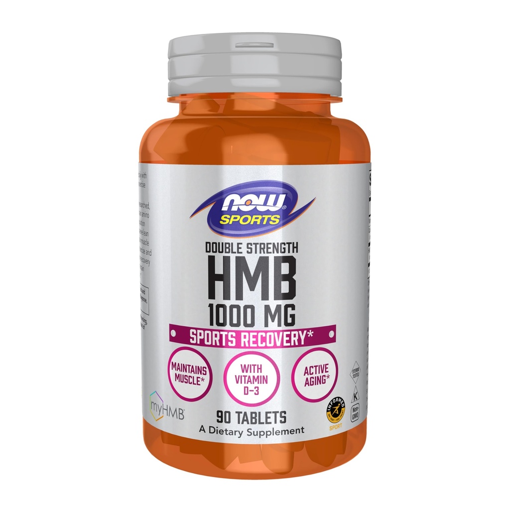 NOW Τρόφιμα Αθλητική Διατροφή, HMB (β- Hydroxy β- Methylbutyrate), Διπλή Δύναμη 1. 000 mg, 90 δισκία