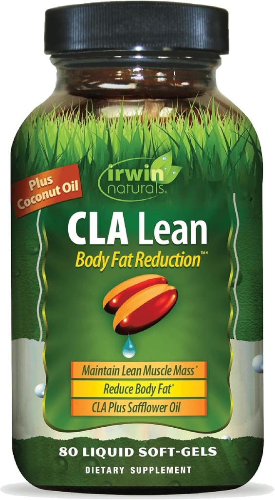 Irwin Naturals CLA Lean Body Fat Azımı - Vücut Yağını Azaltır ve Kas Tone - 80 Sıvı Yumuşak-Gelin