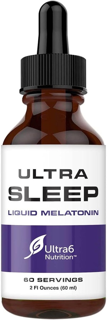 Ultra6 Beslenme Melatonin Valerian Root ile Düşüyor - 5 HTP & Passion Flower ile Sıvı Melatonin Uyku Tamamı - Yetişkinler için Bir Sıvı Uyku Yardımı