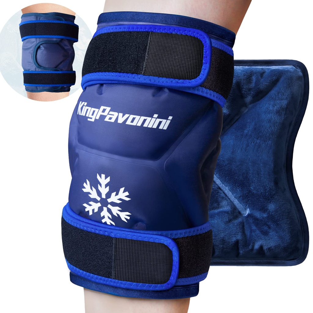 KingPavonini XXL Diz Buz Paketi Cerrahiden Sonra Entire Dizleri, Büyük Emekliler için Büyük Reusable Gel Buz Paketi, Ağrı Yardımı, Swelling, Sports Injuries, 1 Pack (Mavi)