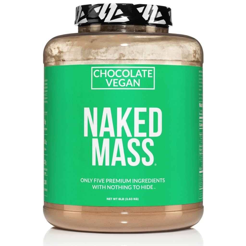 NAKED Vegan Mass - Chocolate Vegan Kilo Winer - 1.280 Calories, Non-GMO, Soy & Gluten Free, No Yapay Malzemeler - 8LB Bulk - 11 Hizmet