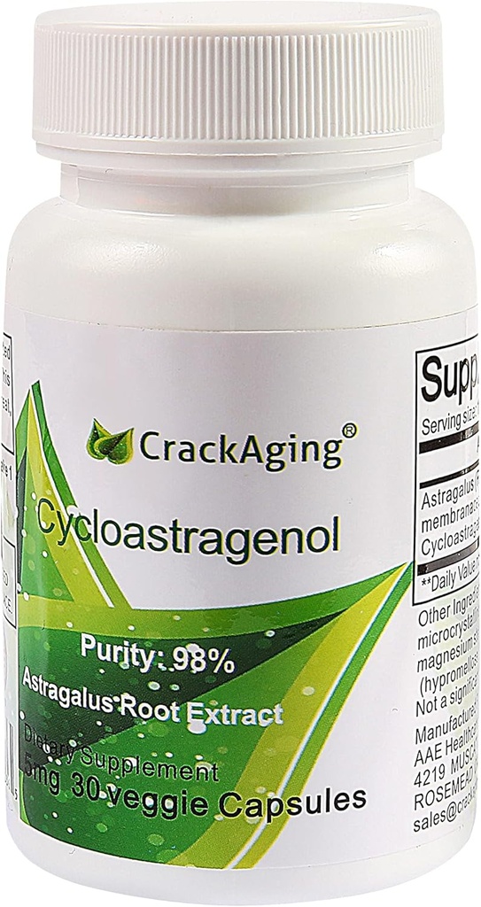 Super-Abxia Cycloastragenol% 98 | Telomere uzunlaştırma Supplements | Immune ATM | telomere Beslenme 5 mg 30 Capsules