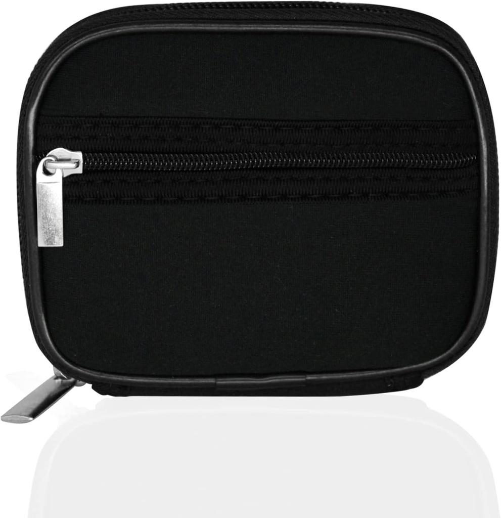 Serfeymi Weekly Travel Pill Organizer Pill Case for Purse with Reforce 7 Day Pill Box, Fashionable Travel Medicine Organizer Pill Konteyner for Medicine, Vitamin, Supplement - Black 01