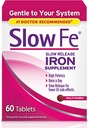 Slow Fe 45mg συμπλήρωμα σιδήρου για έλλειψη σιδήρου, αργή απελευθέρωση, υψηλή ισχύς, εύκολο στην κατάποση δισκία - 60 Count