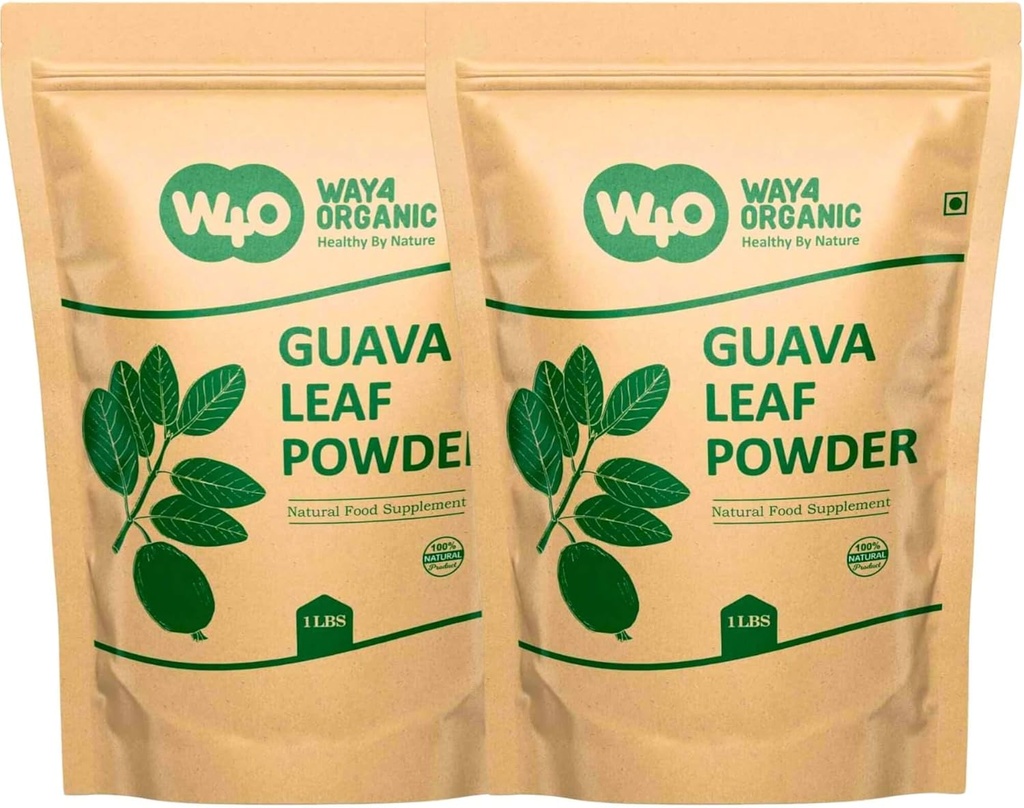 Guava Leaf Toz (% 100 Natural & Pure), Guava Leaf Çay, Saç Re-Growth, Skin & Nails, No Preservatives, 100% Pure Guava Leaves (Pack of 2)