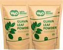 Guava Leaf Powder (100% Natural & Pure), Guava Leaf Tea, Hair Re-Growth, Skin & Nails, No Preservatives, 100% Pure Guava Leaves (Pack of 2)