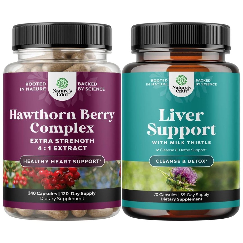 Ekstra Güçlü Hawthorn Berry Capsules - Digestion and Heart Health Supplement and Liver Cleanse and Detox & Tamir Formula - Herbal Liver Support Supplement