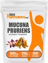 BulkSupplements.com Mucuna Pruriens Extract Toz - Mucuna Pruriens Supplements, Herbal Supplement - Vegan & Gluten Free, 500 mg per Service, 250g (8.8 oz) (Pack of 1)