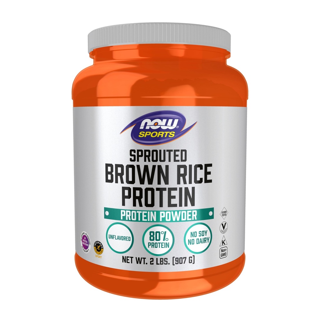 Şimdi Gıda Spor Beslenme, Sprod Brown Rice proteini,% 80 protein, Unflavored Toz, 2Pound