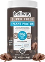 Bellway Super Fiber + Protein Toz, Sugar-Free Organic Psyllium Husk Fiber Supplement Toz 20g Plant proteini, Rich Chocolate, 12.7 ozz
