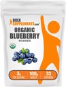 BulkSupplements.com Organik Blueberry Toz - Antioksi Desteği, Bluberry Supplement - Vegan & Gluten Free, 3g hizmet başına 100g (3.5 oz) (Paket 1)