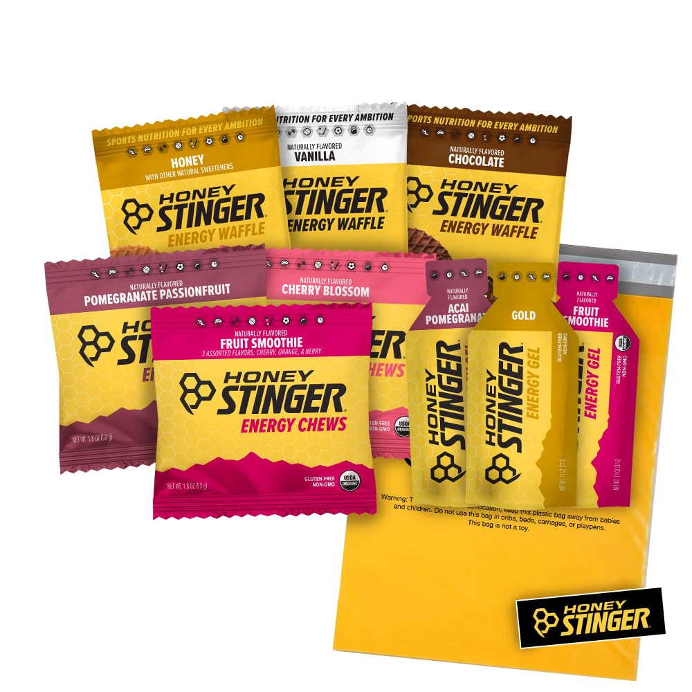 Honey Stinger Eğitim Kit – 9 Kont Plus Style ve Polybag – Herhangi Bir Aktivite için Enerji Kaynağı – 3 Organik Waffles, 3 Enerji Chews & 3 Enerji Gels
