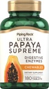 Piping Rock Papaya Digestive Enzymes Chewables | 180 Tablet | Kadınlar ve Erkekler için Tamam | Tropikal Flavor | Vegetarian, Non-GMO, Gluten Free Formula