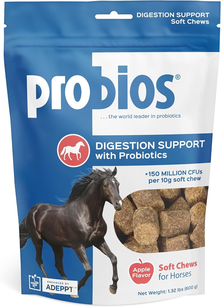 Atlar Soft Chews, Daily Probiyotik Supplement for Gut Health, Digestion & Immune Support, Horse Materials, Apple Flavor, 1.32 lbs (600 Grams)