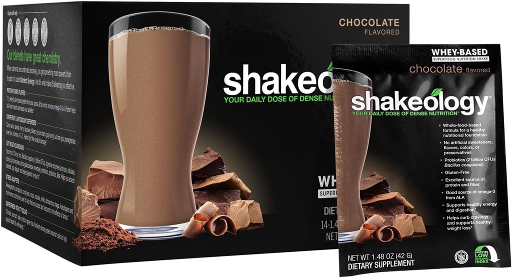 BODi Shakeology Whey-Based Protein Toz - Vitaminler ve Mineraller ile Gluten-Free Superfood Shake - Sağlıklı Kilo kaybı ve Gut Health, Chocolate, 14 Bireysel Paketler