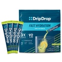 DripDrop Hydration Packets - Lemon Lime - Single Serve Electrolytes Toz Mix - Non-GMO, Gluten Free, Vegan - 32 Sticks