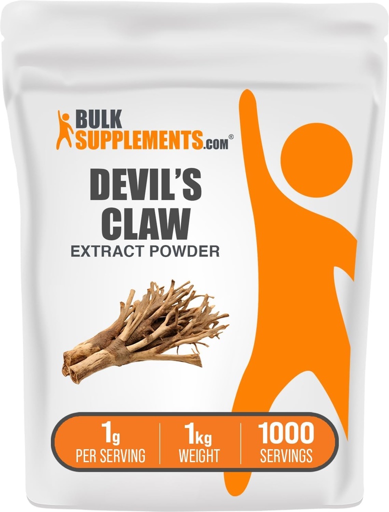 BulkSupplements.com Devil's Claw Extract Toz - Devil's Claw Root, Herbal Supplement - Vegan & Gluten Free, 1g per Service, 1kg (2.2 lbs) (Pack of 1)