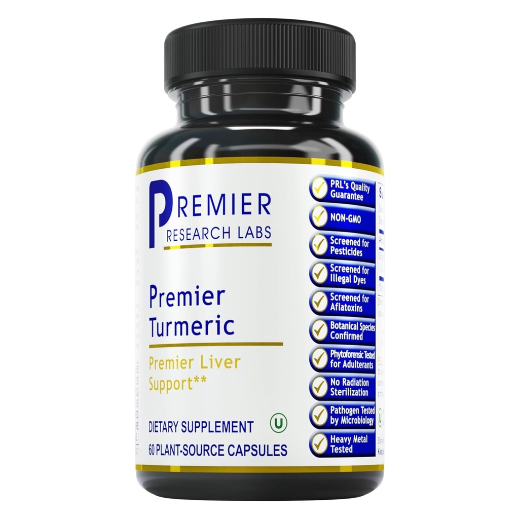 Premier Research Labs Premier Turmeric Κάψουλες - Turmeric Curcumin Supplement, Liver Support, 500 mg Curcuma ανά κάψουλα - 60 κάψουλες χορτοφάγων