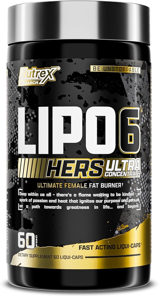 Nutrex Research Lipo-6 Black Hers Ultra Mekanik | Kadın için Kilo Kayıp Pilleri | Fat Burner, Appetite Suppressant, Metabolism Branson for Kilo Kaybı + Saç, Skin, & Nails Desteği | 60 Diyet Pills
