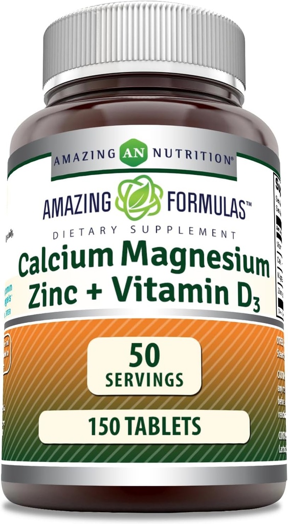 Amazing Formulaselli Magnezyum + D3 Supplement | 150 Tablet | Non-GMO | Gluten-Free | Made in USA