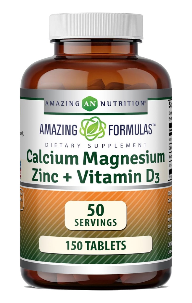Amazing Formulaselli Magnezyum + D3 Supplement | 150 Tablet | Non-GMO | Gluten-Free | Made in USA